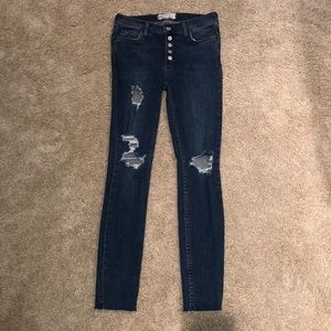 Free People Button Front Jeans